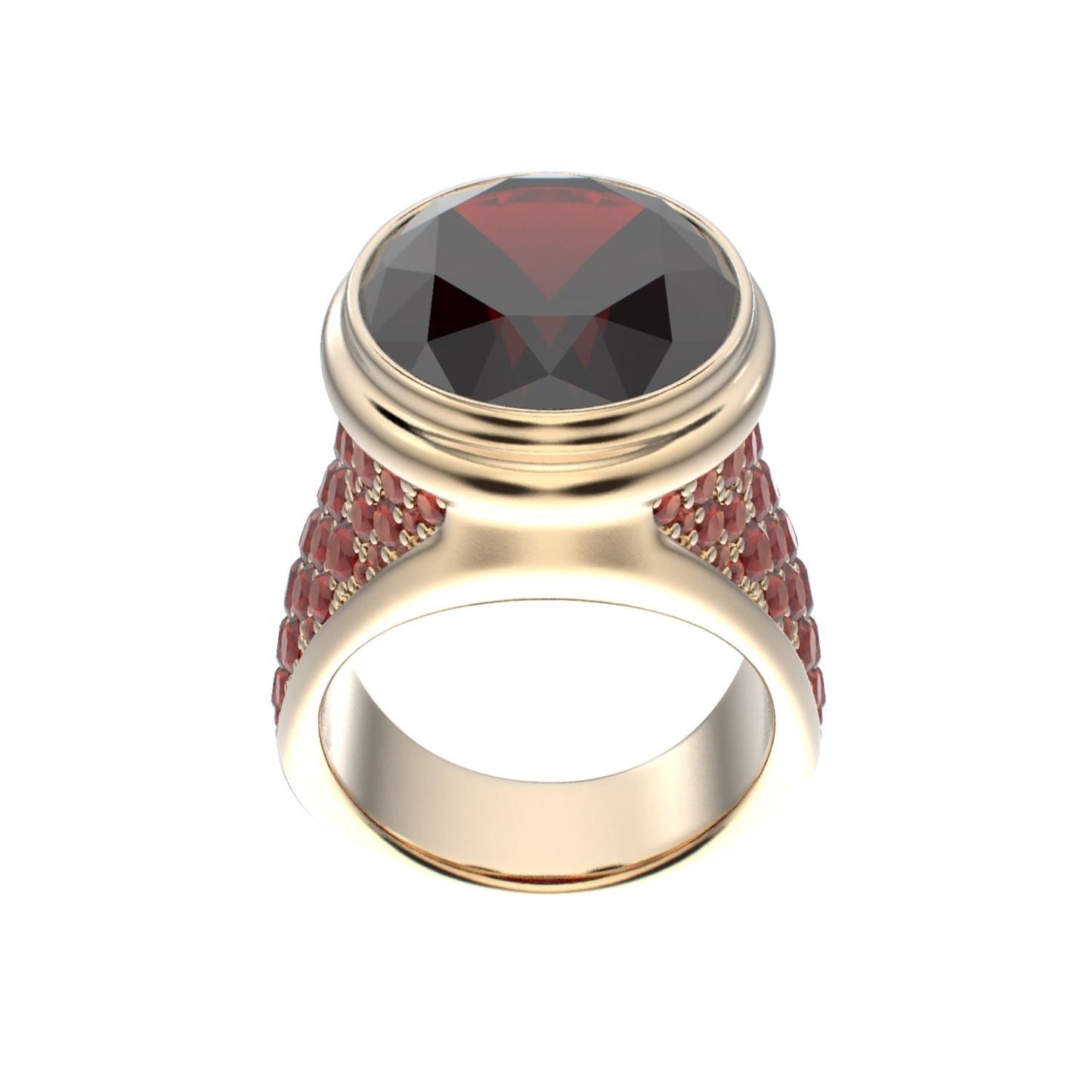 Signature Ring - Garnet - 9ct Gold - BeckonJewel