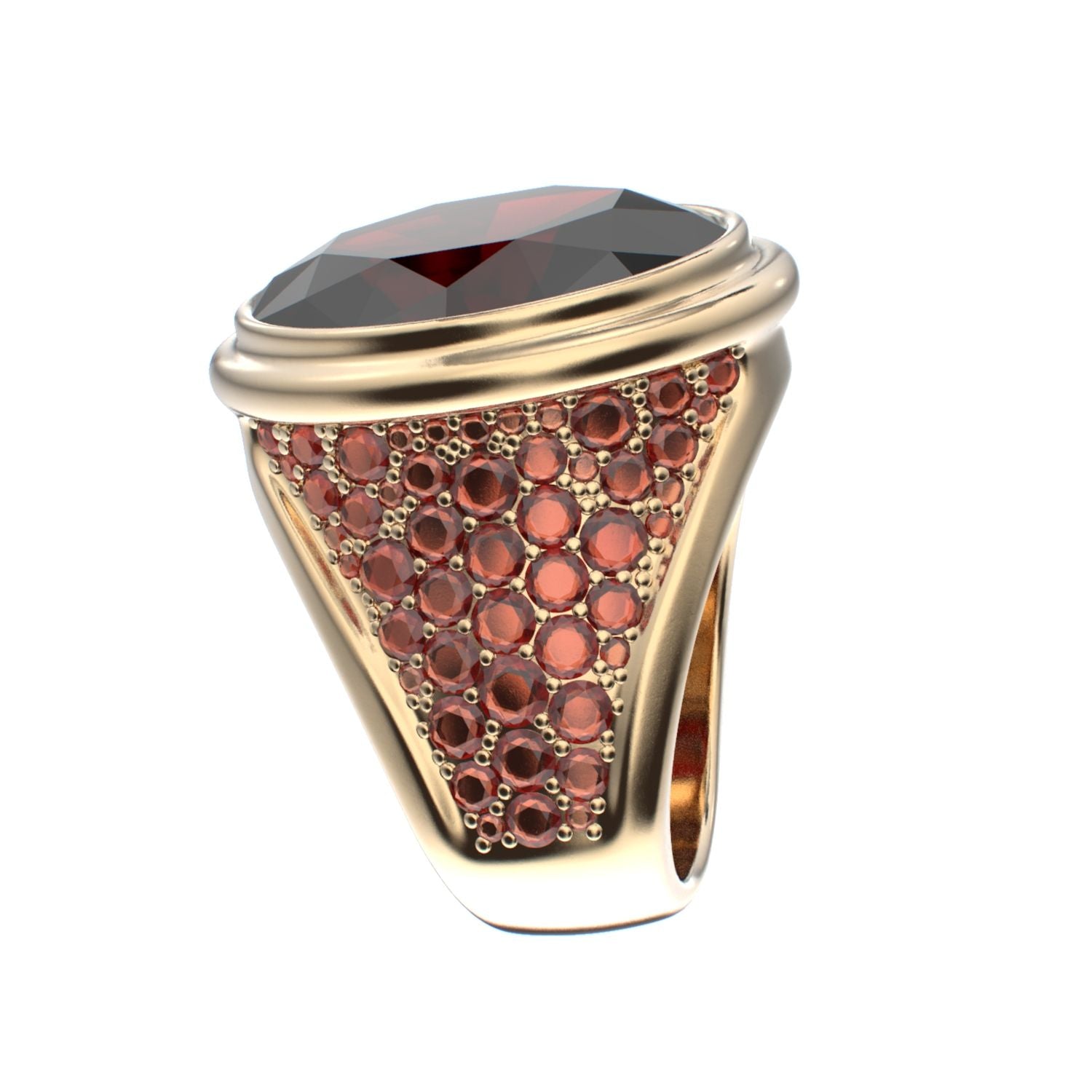 Signature Ring - Garnet - 9ct Gold - BeckonJewel