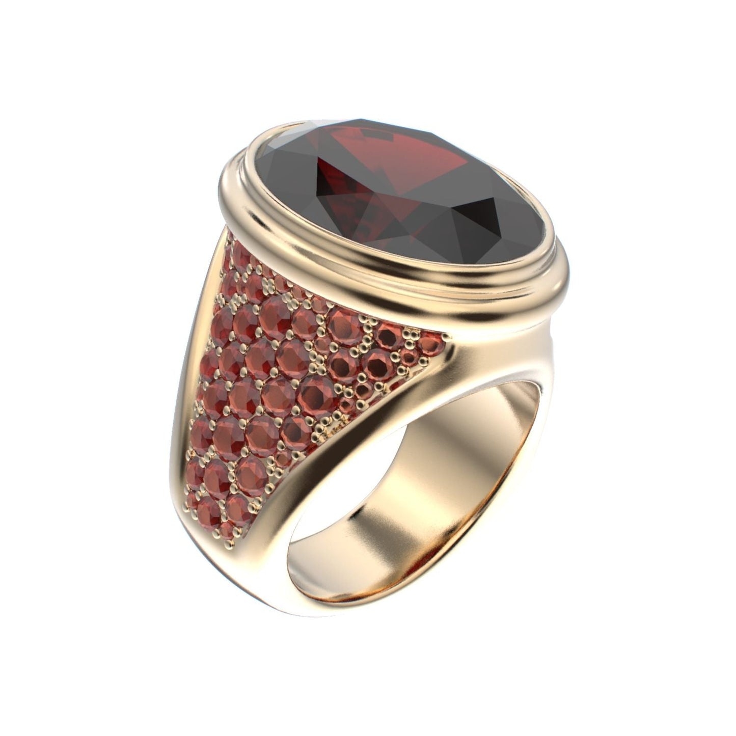 Signature Ring - Garnet - 9ct Gold - BeckonJewel