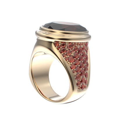 Signature Ring - Garnet - 9ct Gold - BeckonJewel