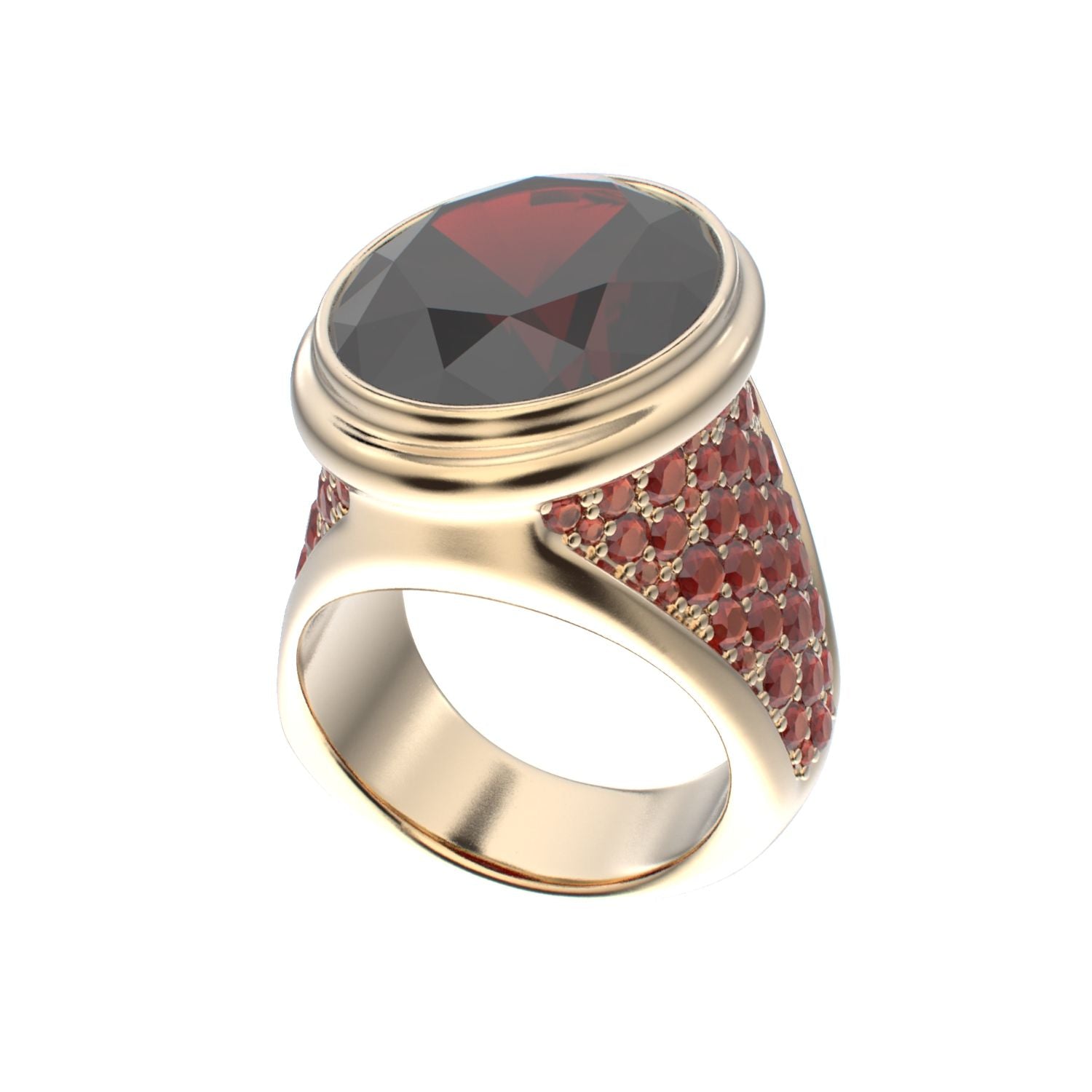 Signature Ring - Garnet - 9ct Gold - BeckonJewel