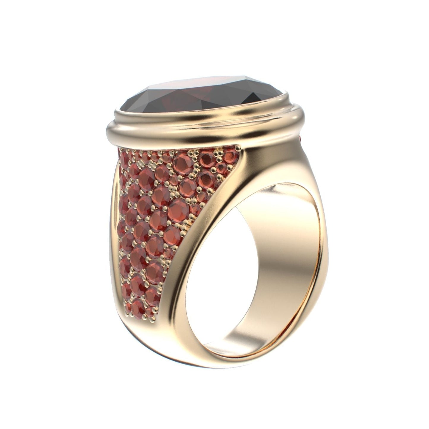 Signature Ring - Garnet - 9ct Gold - BeckonJewel