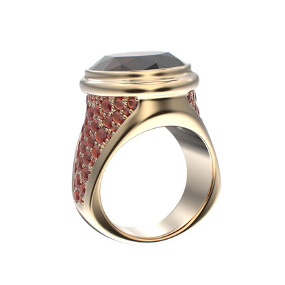 Signature Ring - Garnet - 9ct Gold - BeckonJewel