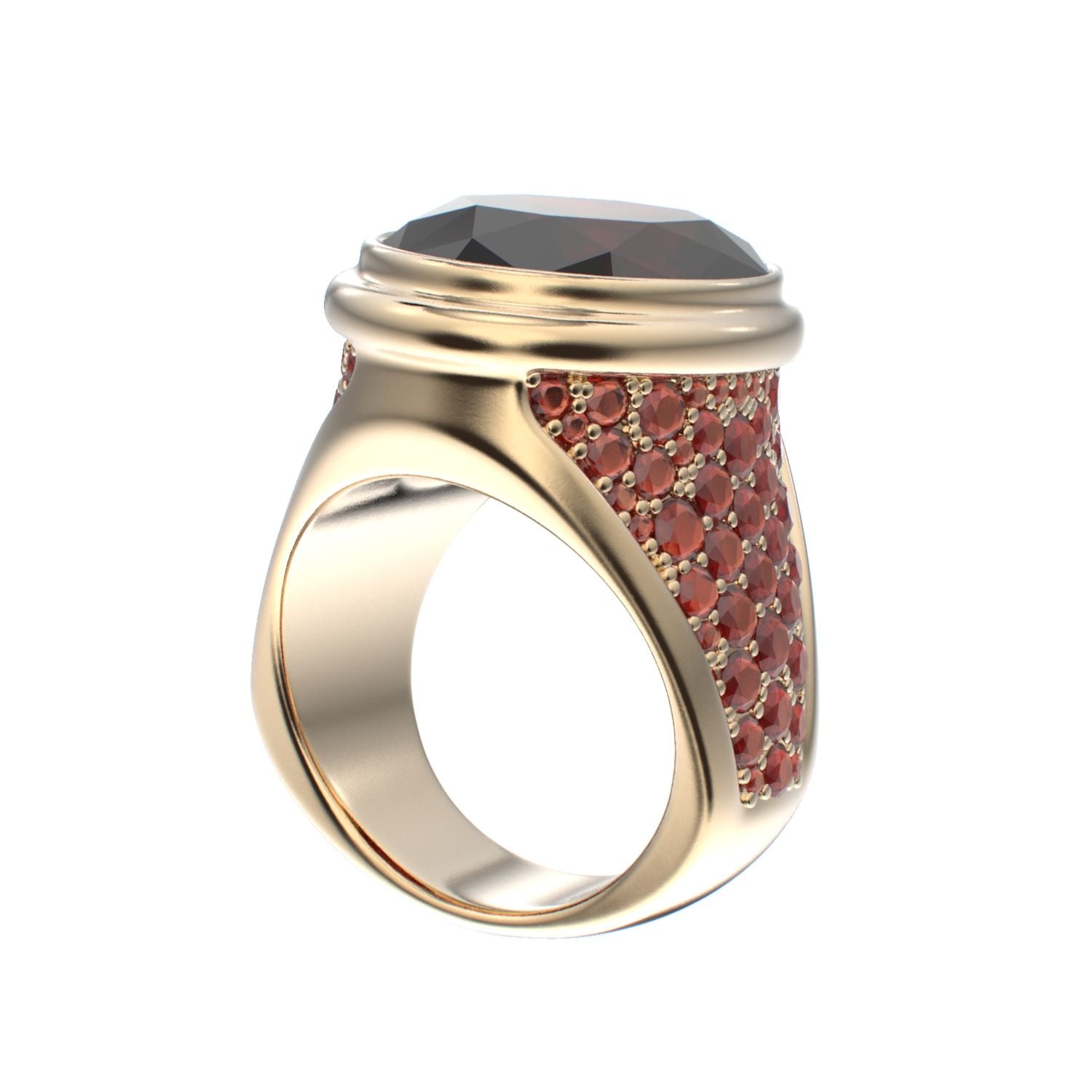 Signature Ring - Garnet - 9ct Gold - BeckonJewel