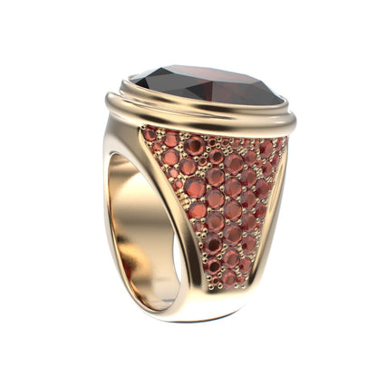 Signature Ring - Garnet - 9ct Gold - BeckonJewel