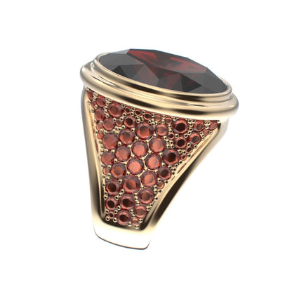 Signature Ring - Garnet - 9ct Gold - BeckonJewel