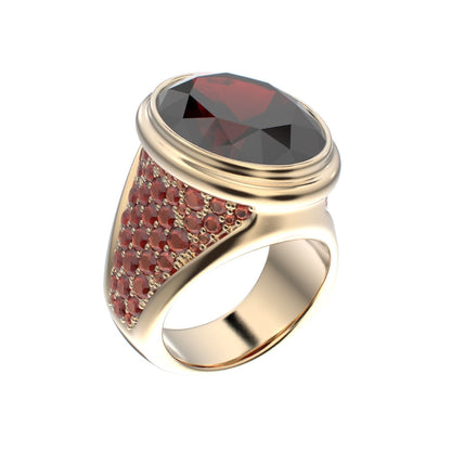 Signature Ring - Garnet - 9ct Gold - BeckonJewel