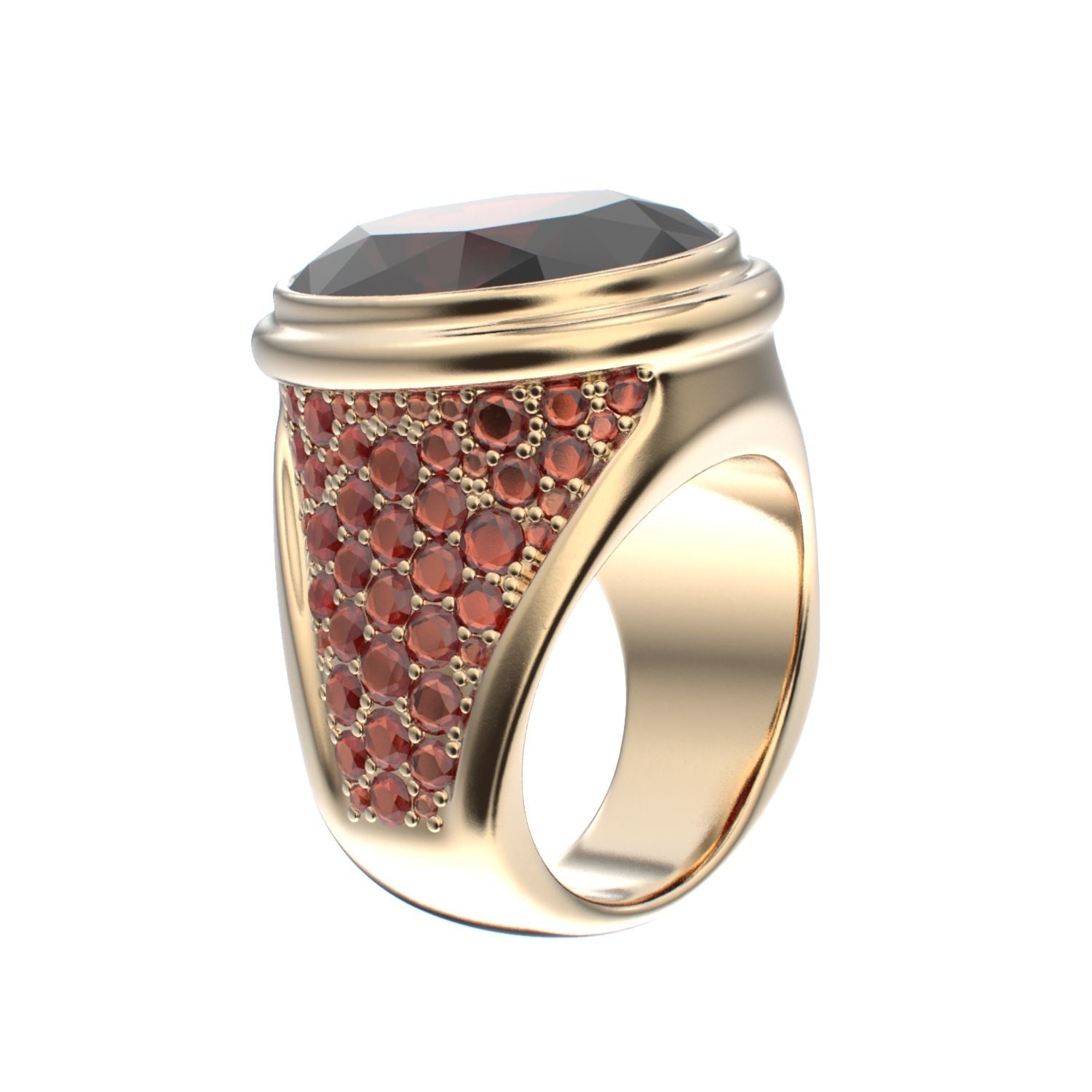 Signature Ring - Garnet - 9ct Gold - BeckonJewel