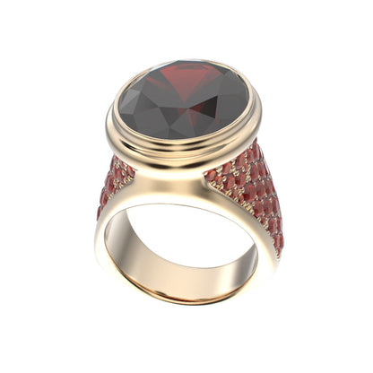 Signature Ring - Garnet - 9ct Gold - BeckonJewel