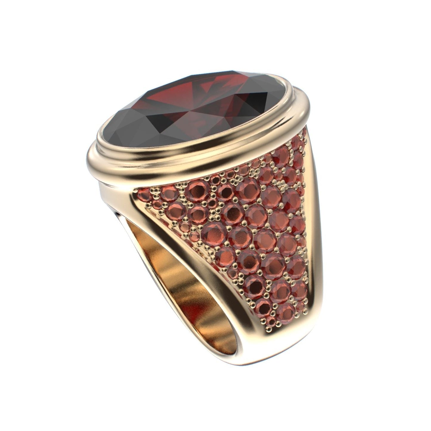 Signature Ring - Garnet - 9ct Gold - BeckonJewel