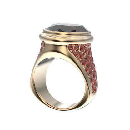 Signature Ring - Garnet - 9ct Gold - BeckonJewel