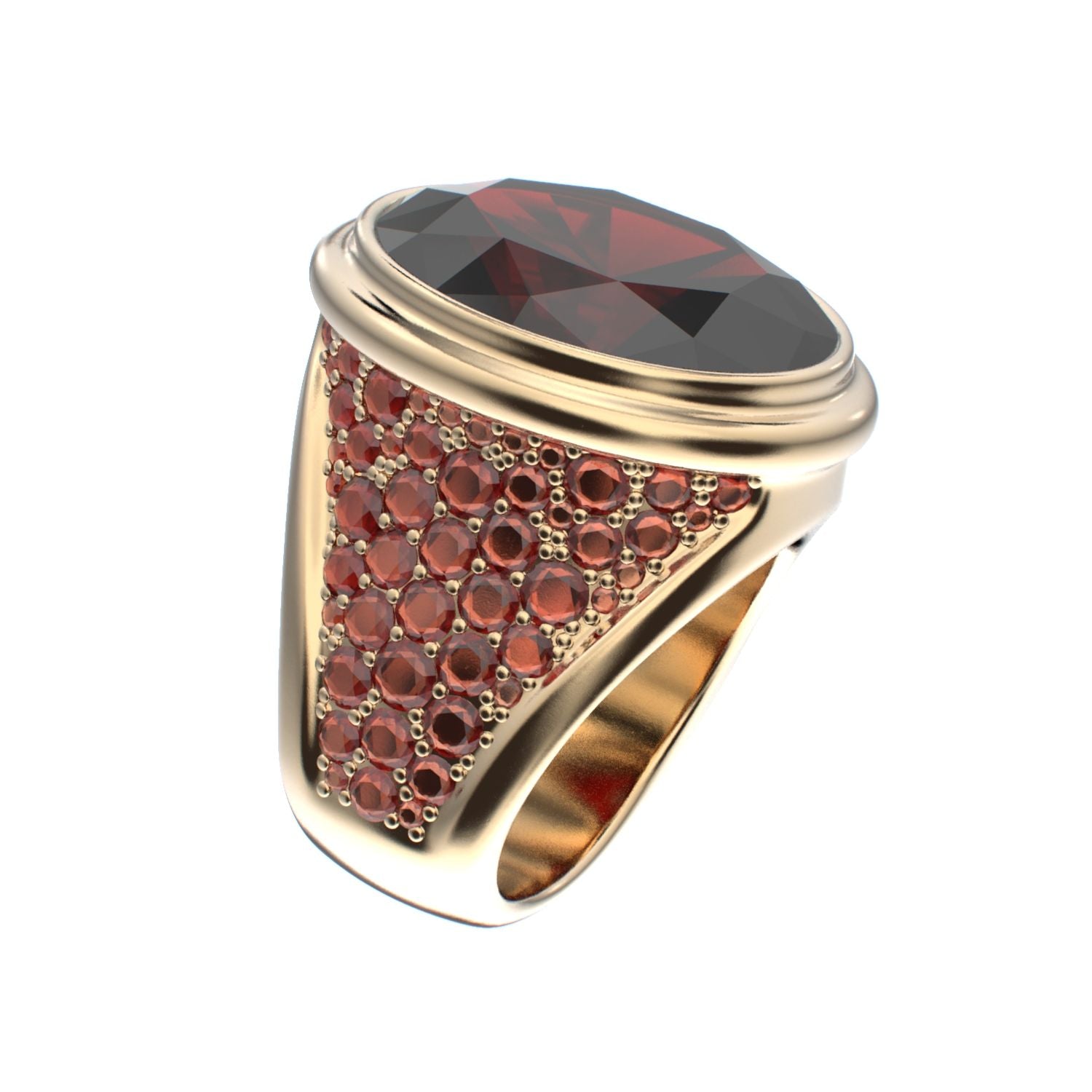 Signature Ring - Garnet - 9ct Gold - BeckonJewel