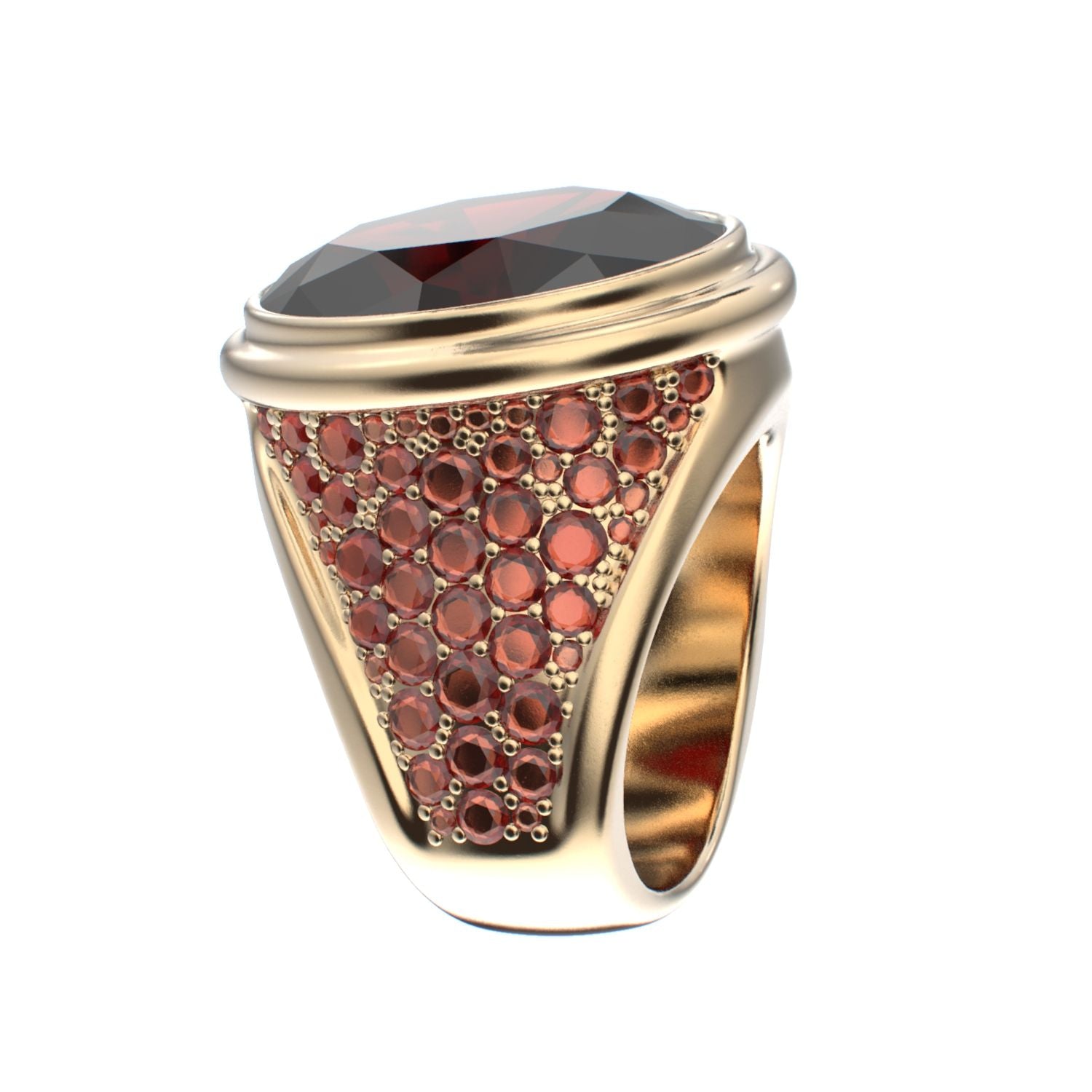 Signature Ring - Garnet - 9ct Gold - BeckonJewel