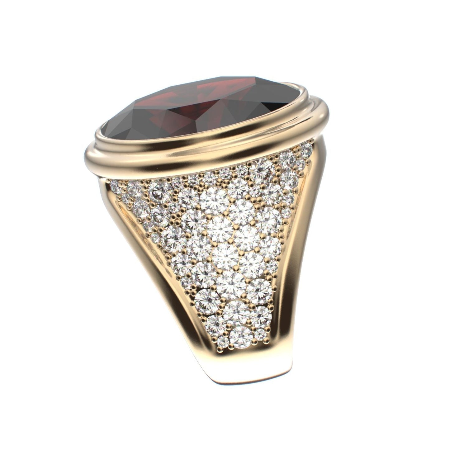 Signature Ring - Garnet & Diamond - 9ct Gold - BeckonJewel