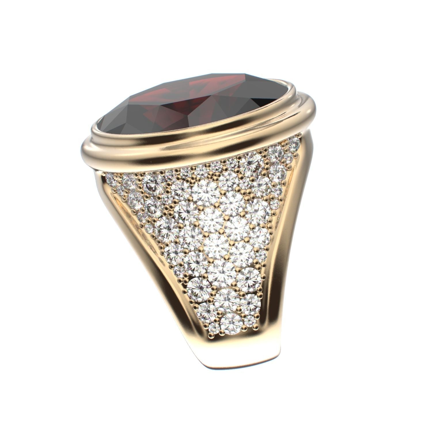 Signature Ring - Garnet & Diamond - 9ct Gold - BeckonJewel