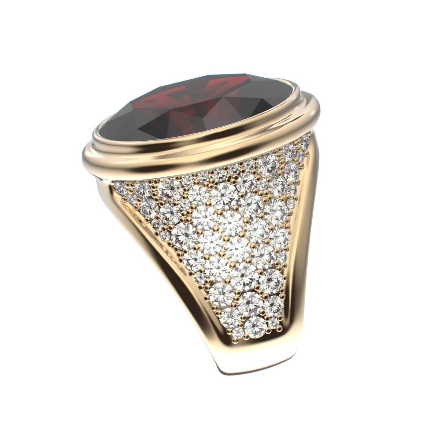 Signature Ring - Garnet & Diamond - 9ct Gold - BeckonJewel