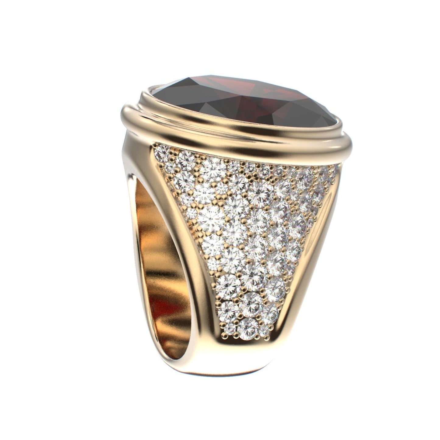 Signature Ring - Garnet & Diamond - 9ct Gold - BeckonJewel