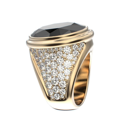 Signature Ring - Onyx & Diamond - 9ct Gold - BeckonJewel