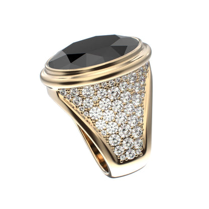 Signature Ring - Onyx & Diamond - 9ct Gold - BeckonJewel