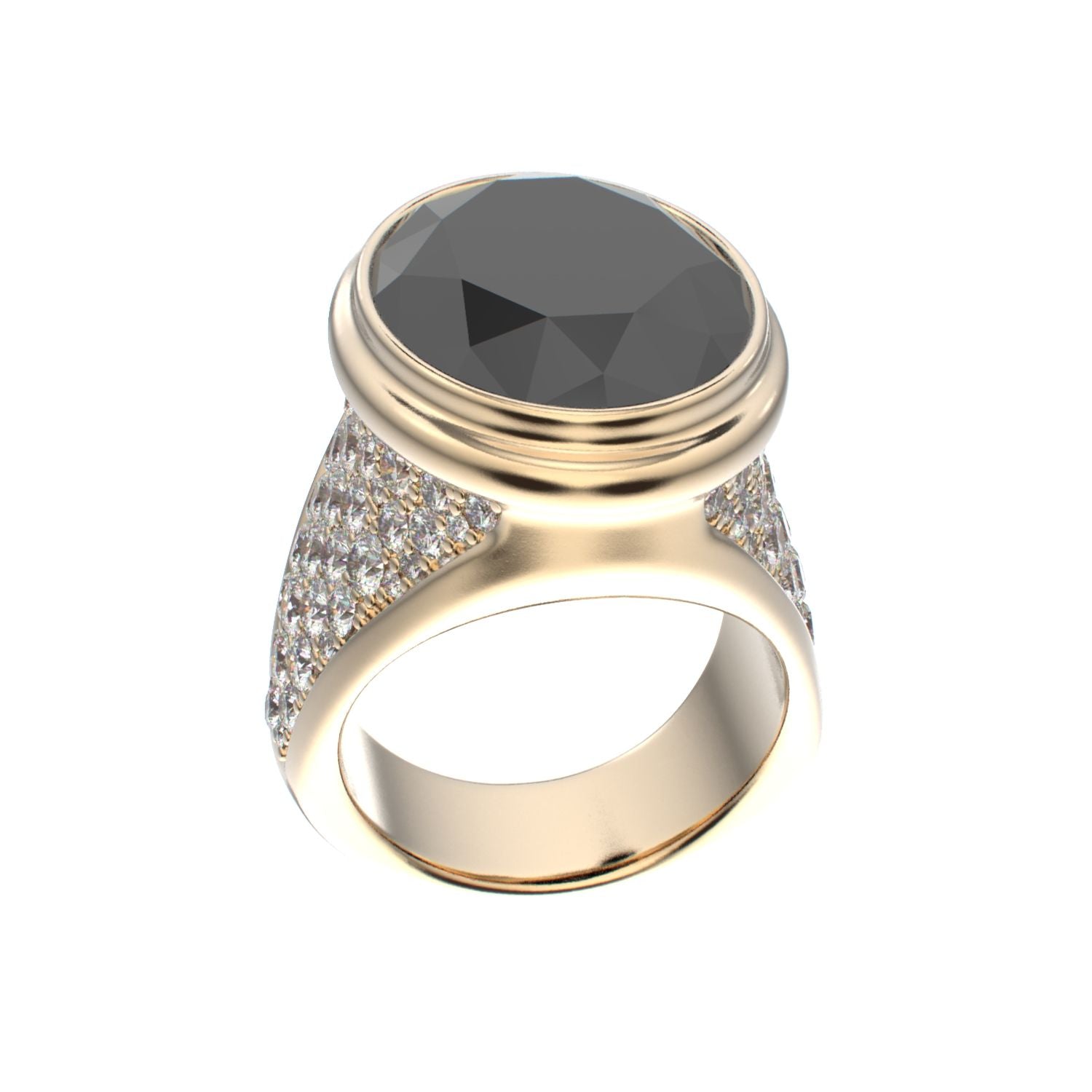 Signature Ring - Onyx & Diamond - 9ct Gold - BeckonJewel