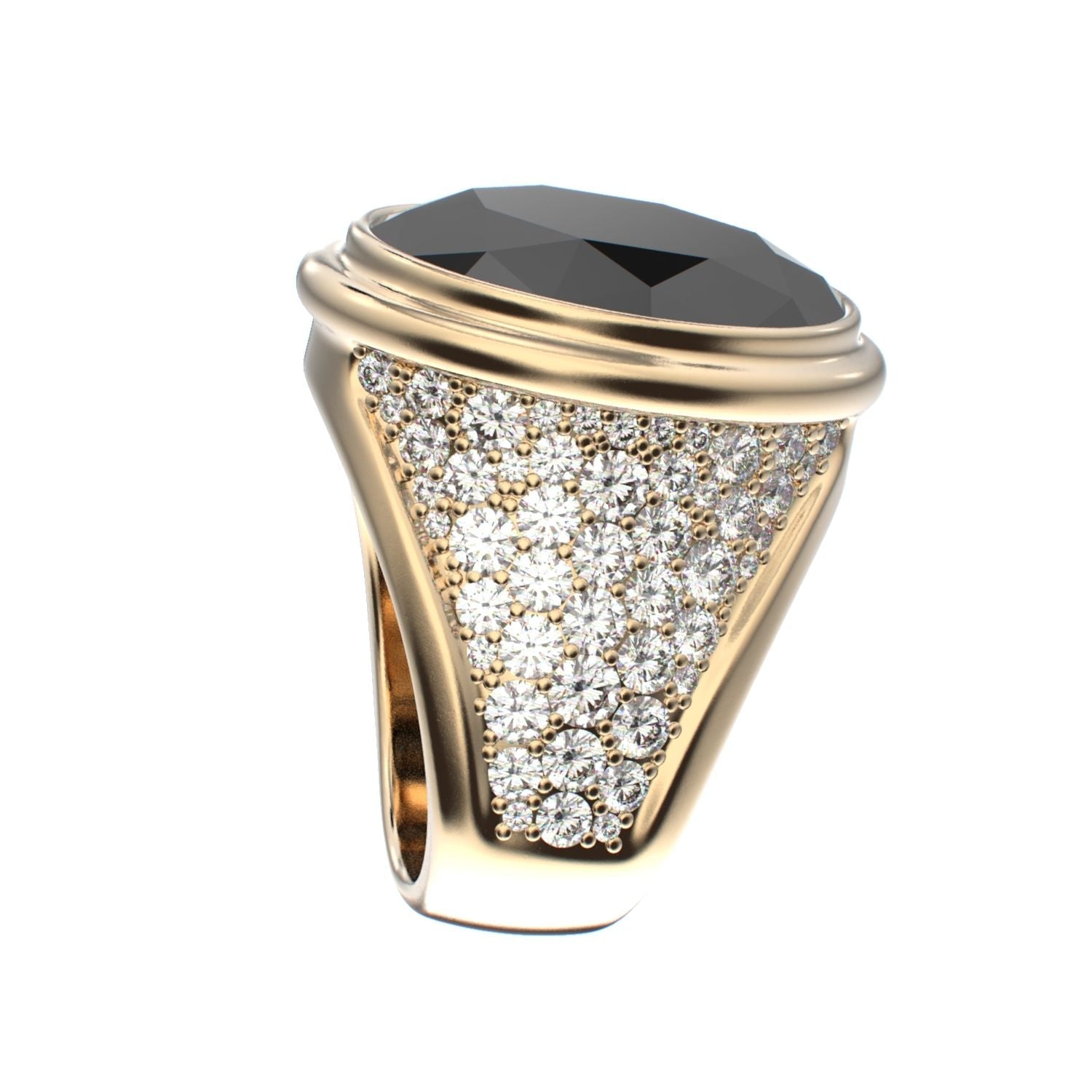 Signature Ring - Onyx & Diamond - 9ct Gold - BeckonJewel