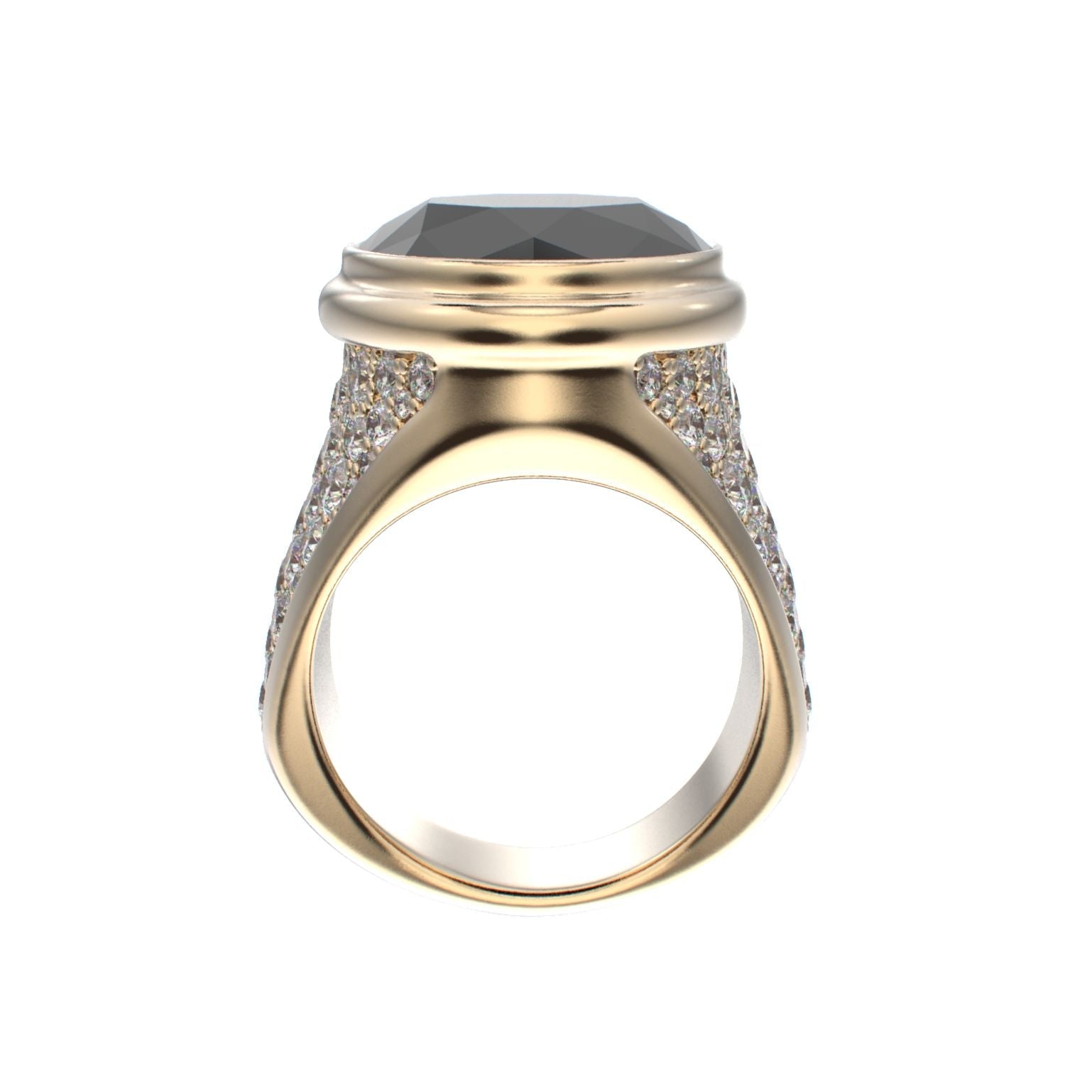 Signature Ring - Onyx & Diamond - 9ct Gold - BeckonJewel