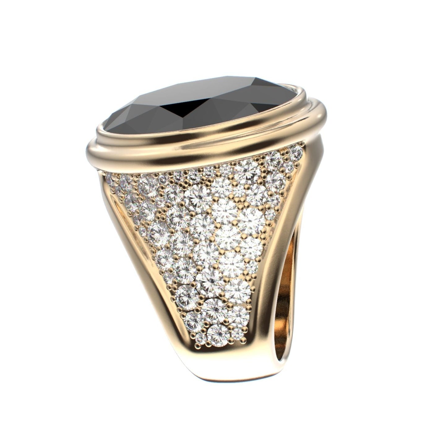 Signature Ring - Onyx & Diamond - 9ct Gold - BeckonJewel