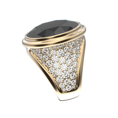 Signature Ring - Onyx & Diamond - 9ct Gold - BeckonJewel