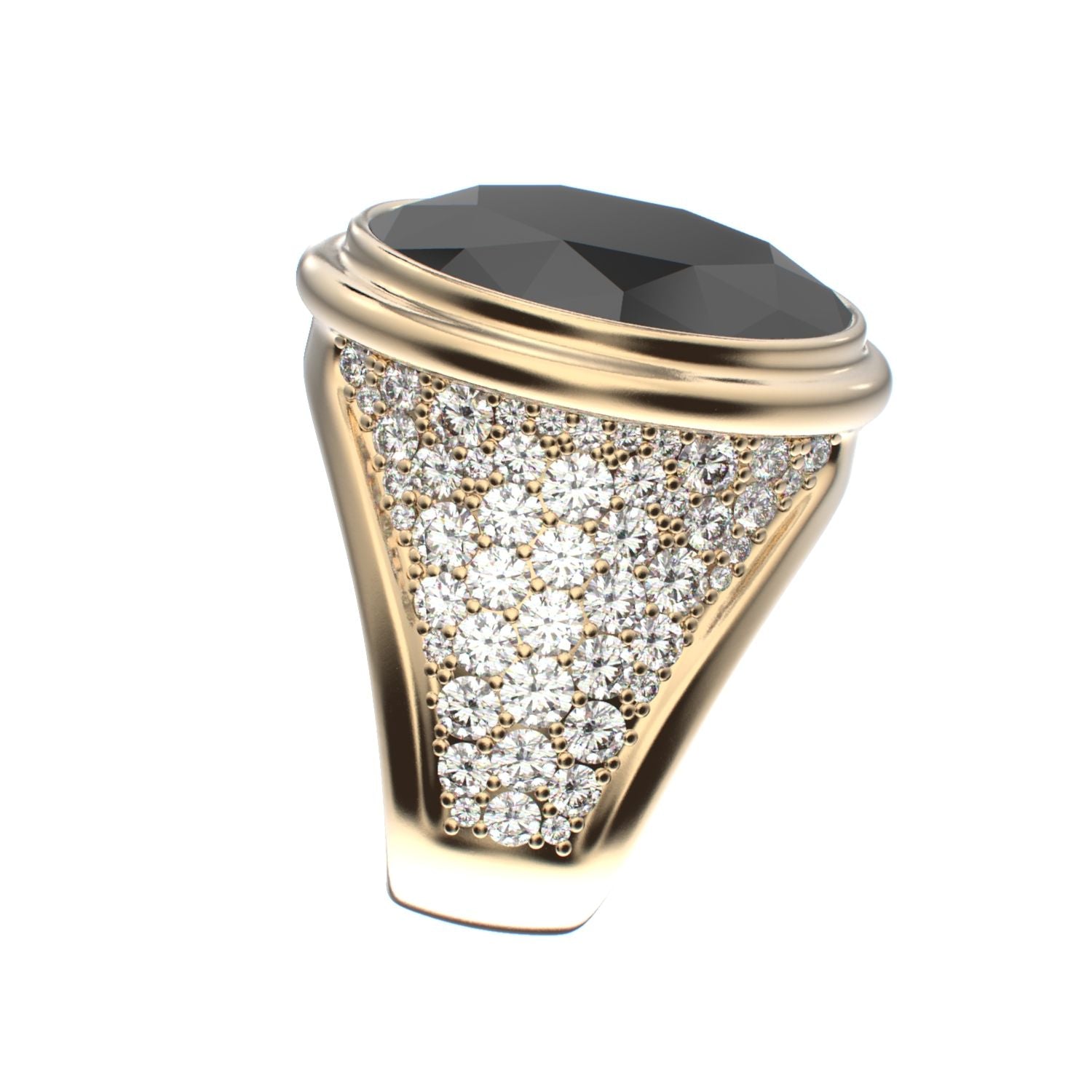 Signature Ring - Onyx & Diamond - 9ct Gold - BeckonJewel