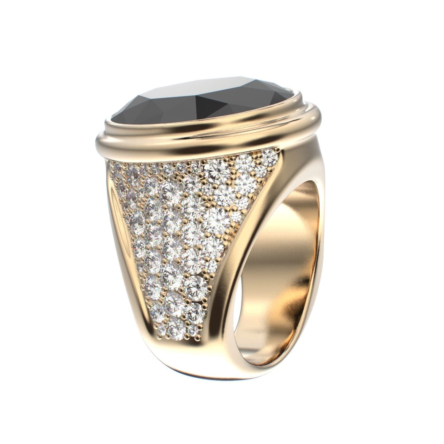 Signature Ring - Onyx & Diamond - 9ct Gold - BeckonJewel