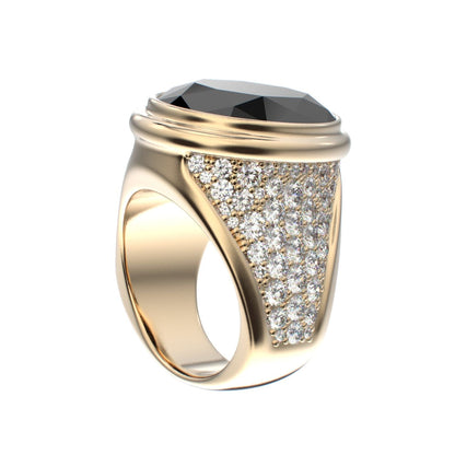 Signature Ring - Onyx & Diamond - 9ct Gold - BeckonJewel