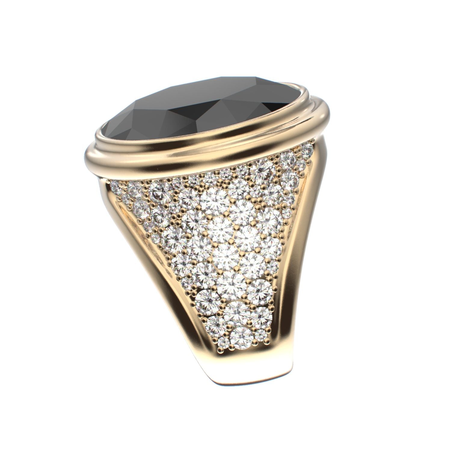 Signature Ring - Onyx & Diamond - 9ct Gold - BeckonJewel