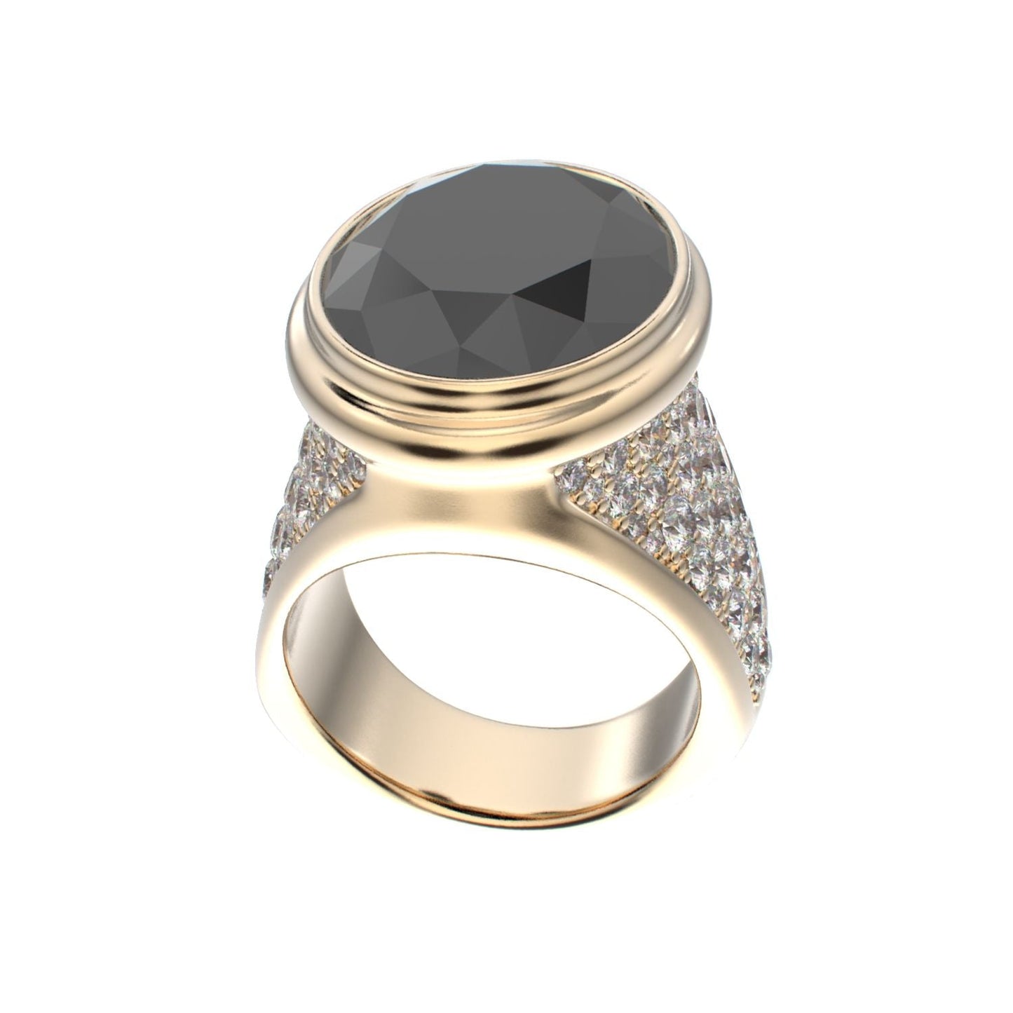 Signature Ring - Onyx & Diamond - 9ct Gold - BeckonJewel