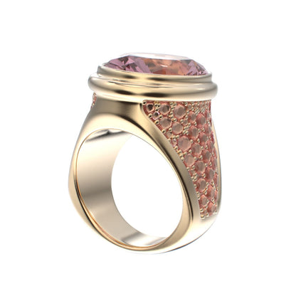 Signature Ring - Rose Quartz- 9ct Gold