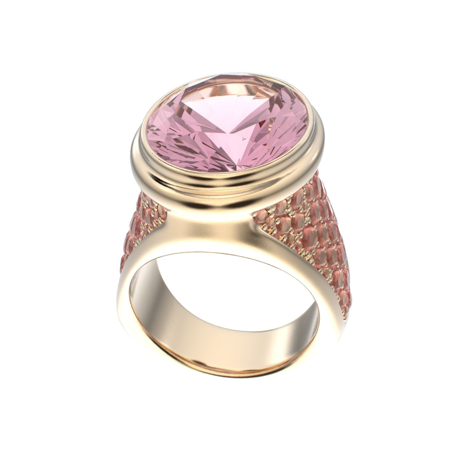 Signature Ring - Rose Quartz - 9ct Gold - BeckonJewel