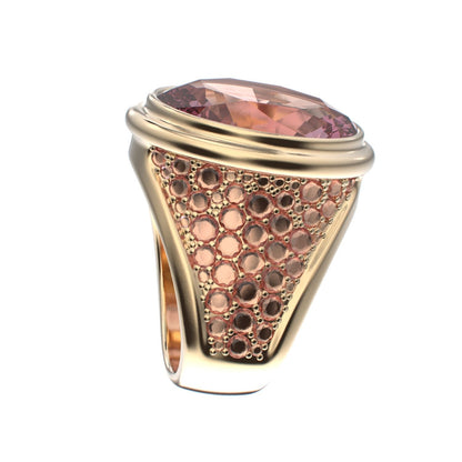 Signature Ring - Rose Quartz- 9ct Gold