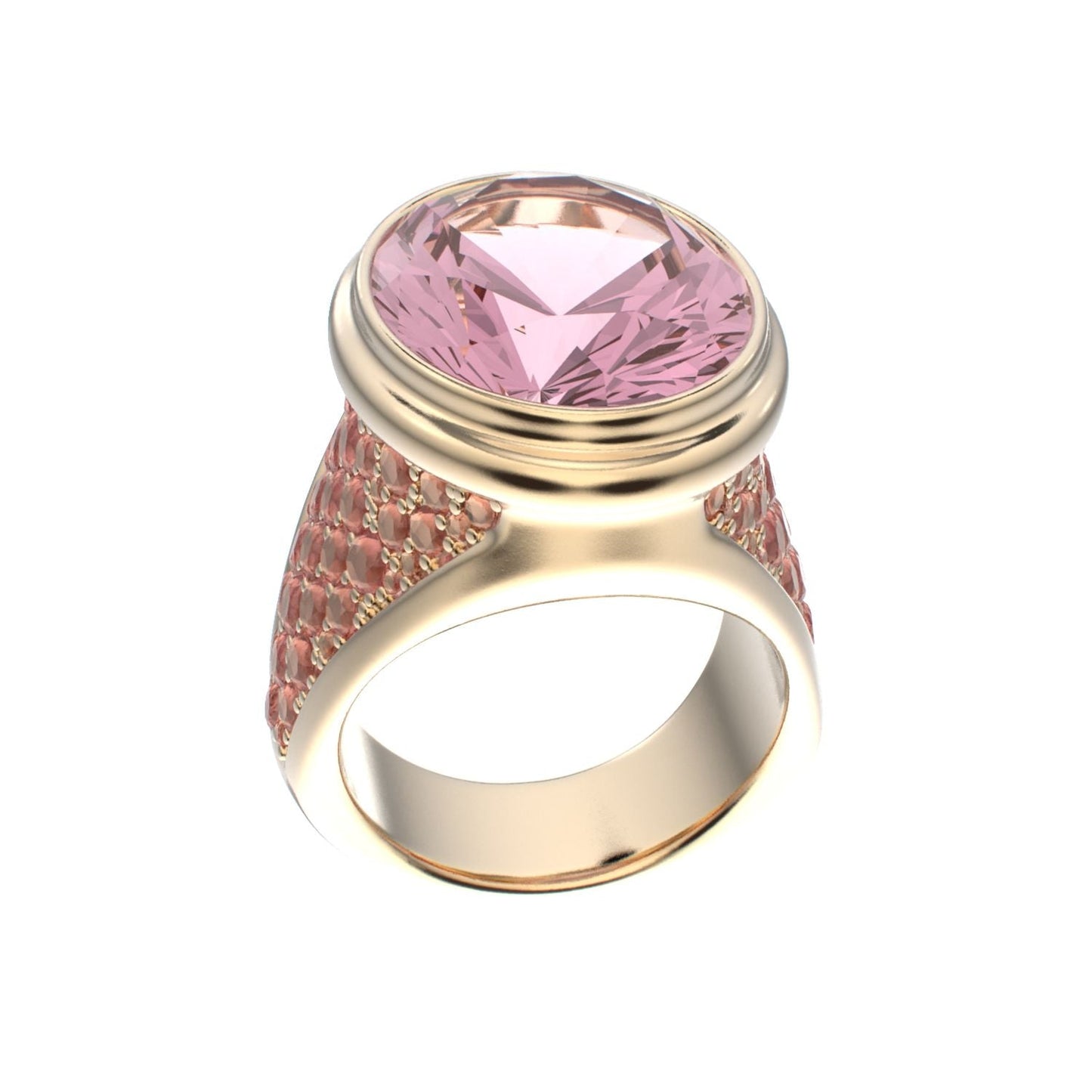 Signature Ring - Rose Quartz- 9ct Gold