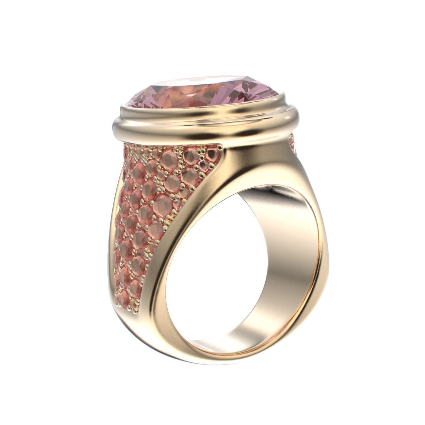 Signature Ring - Rose Quartz- 9ct Gold