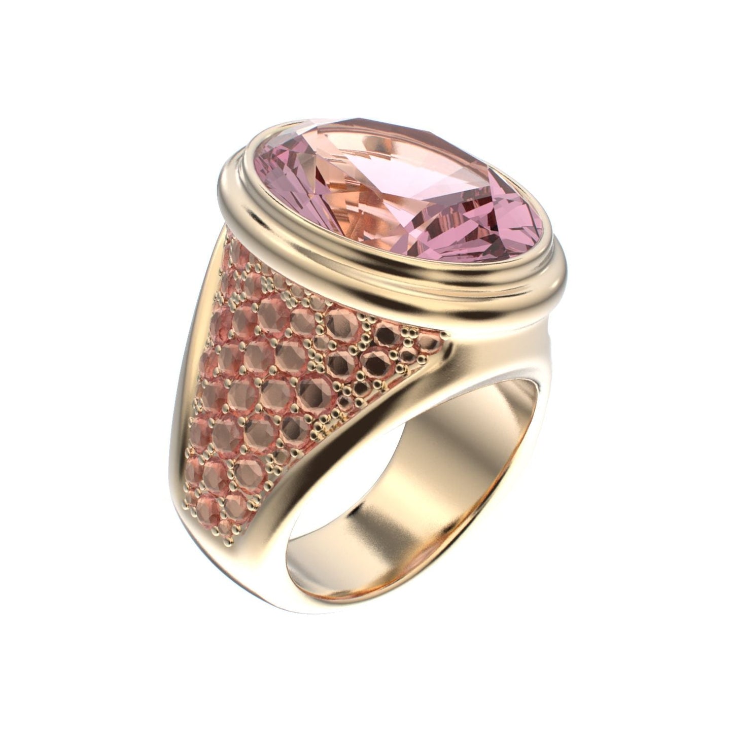 Signature Ring - Rose Quartz- 9ct Gold