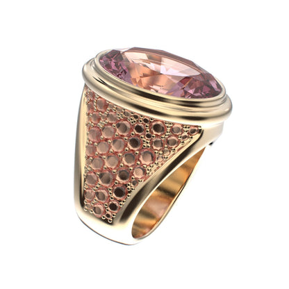 Signature Ring - Rose Quartz- 9ct Gold