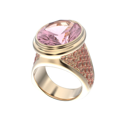 Signature Ring - Rose Quartz- 9ct Gold