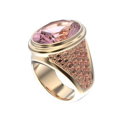 Signature Ring - Rose Quartz- 9ct Gold