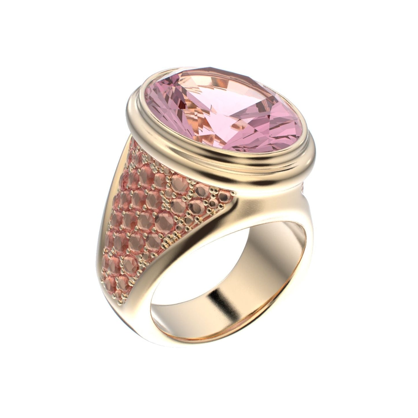 Signature Ring - Rose Quartz- 9ct Gold