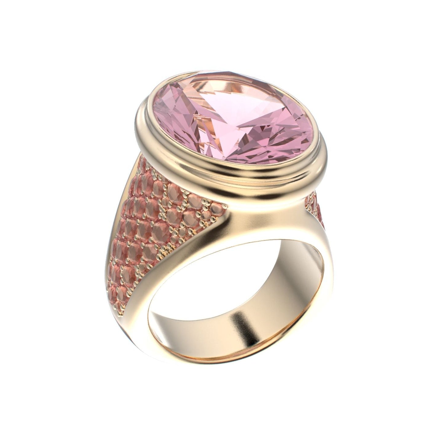 Signature Ring - Rose Quartz- 9ct Gold