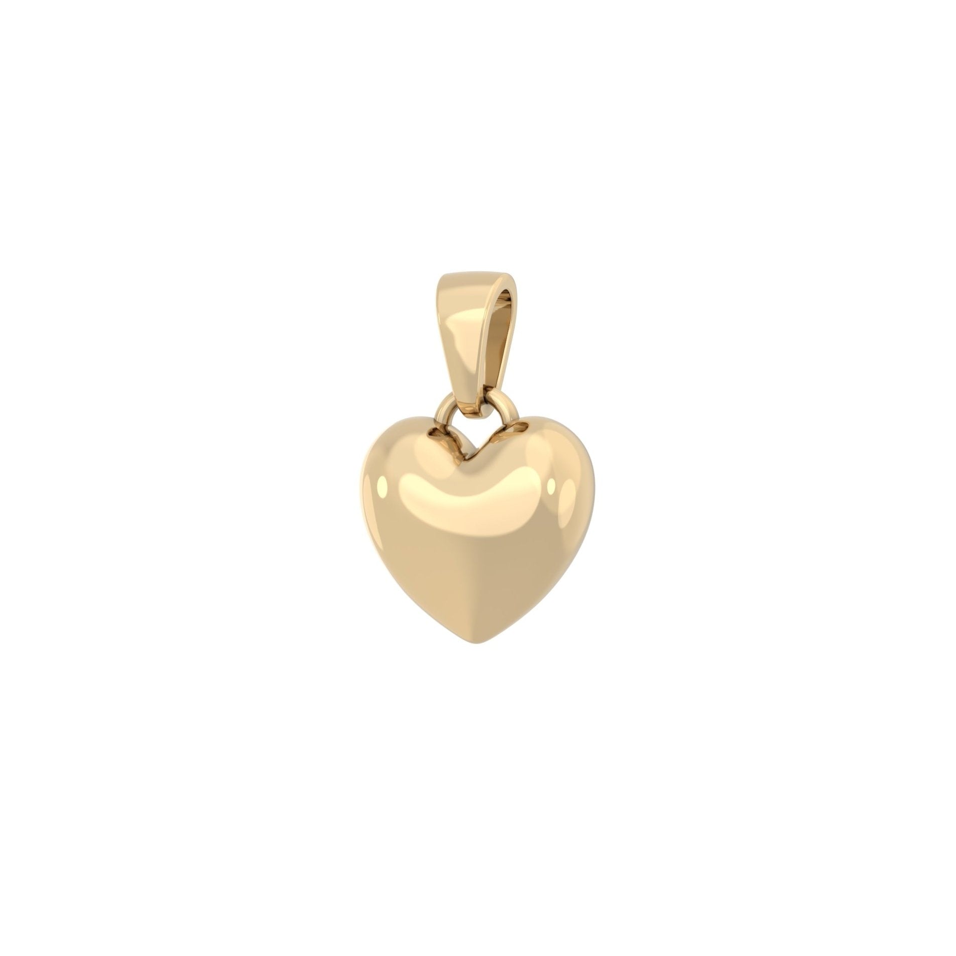 Solid Heart Pendant | Handcrafted Solid 9ct Yellow Gold - BeckonJewel