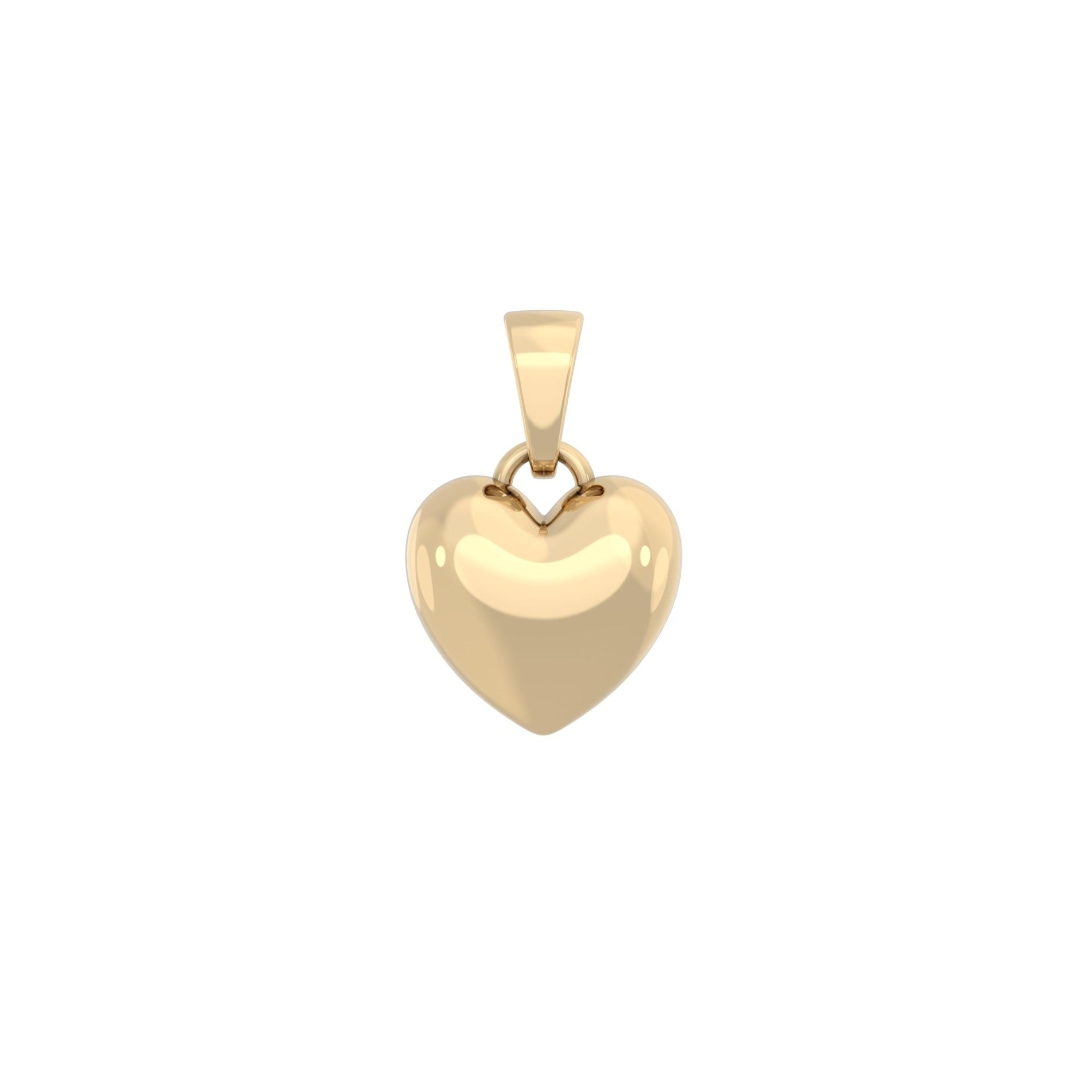 Solid Heart Pendant | Handcrafted Solid 9ct Yellow Gold - BeckonJewel