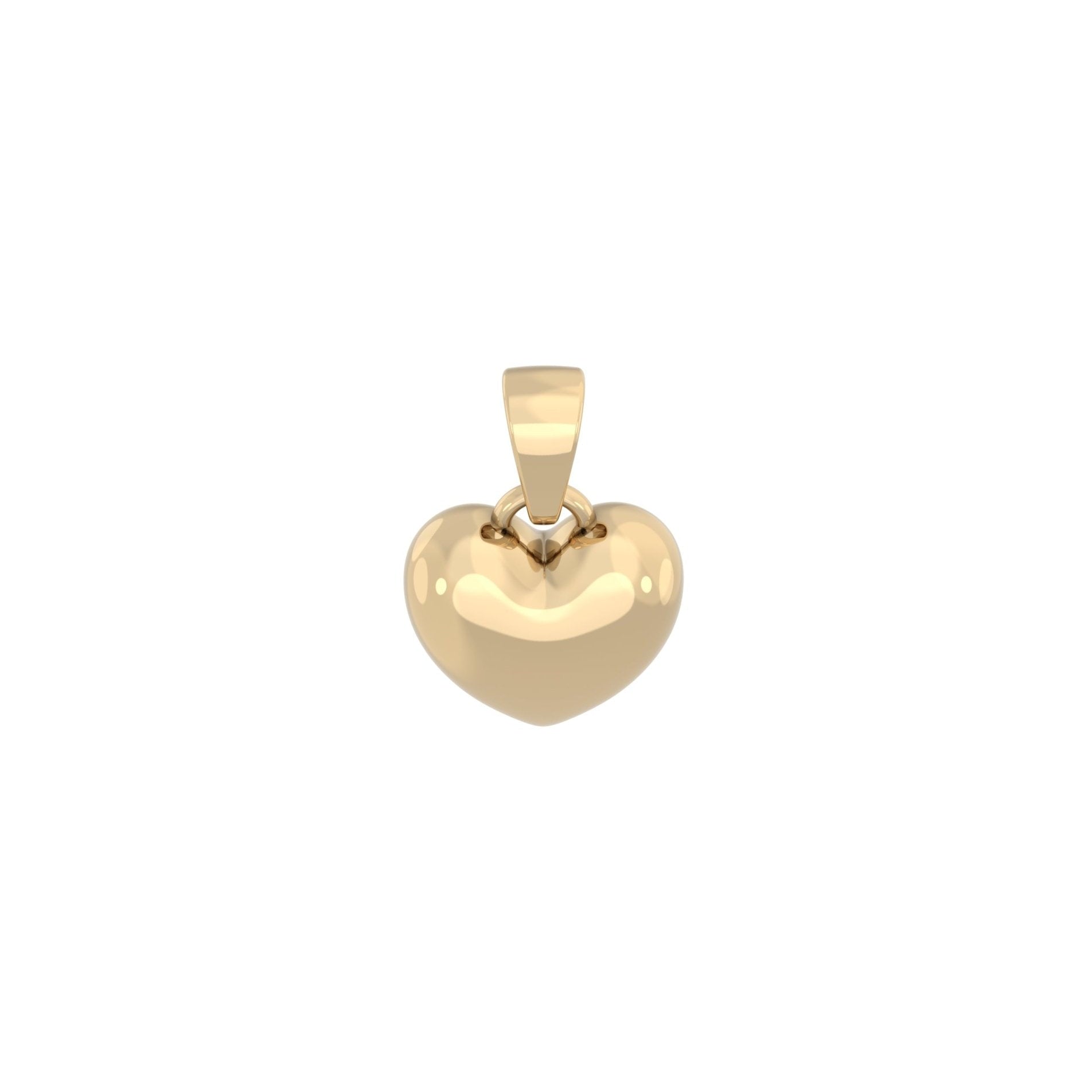 Solid Heart Pendant | Handcrafted Solid 9ct Yellow Gold - BeckonJewel