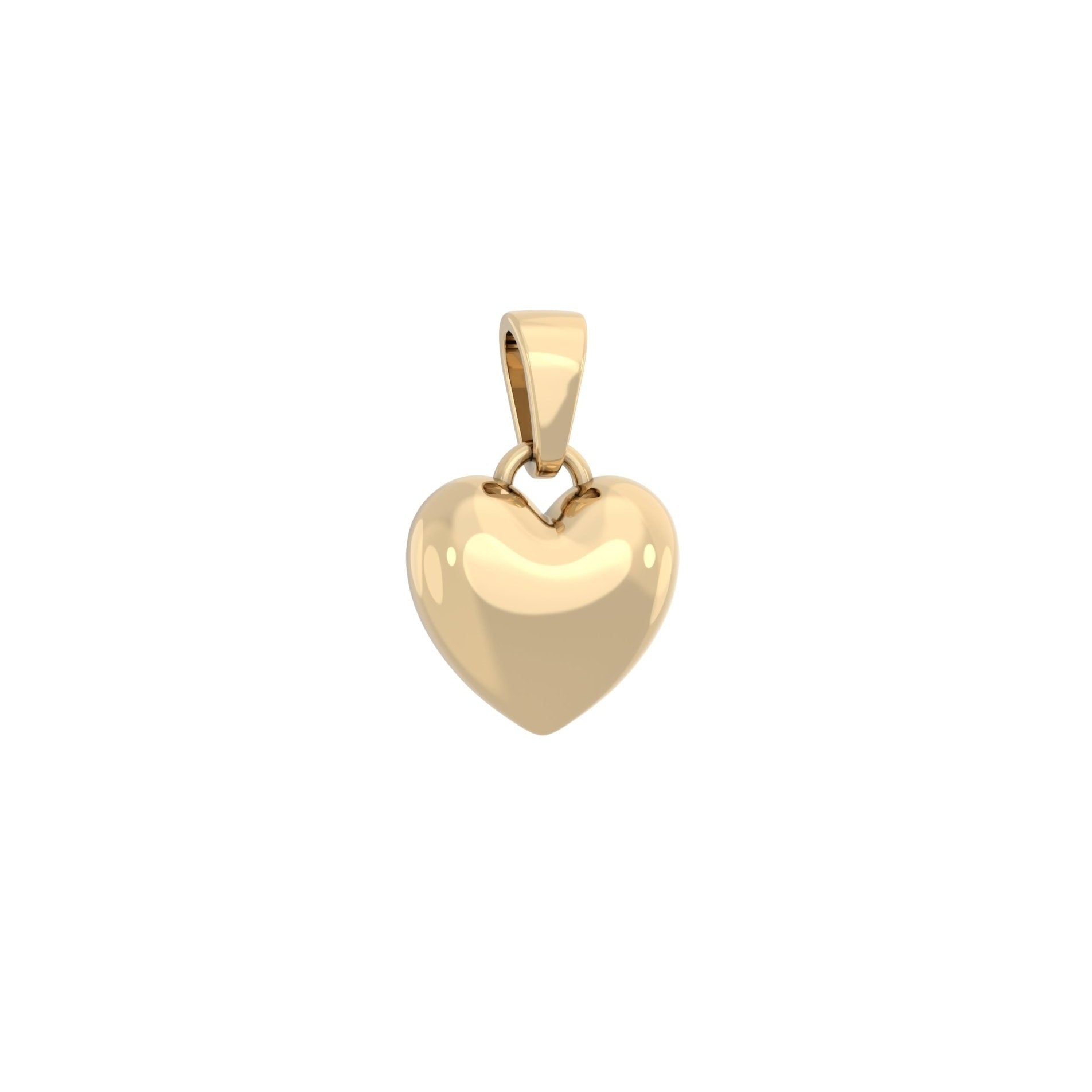 Solid Heart Pendant | Handcrafted Solid 9ct Yellow Gold - BeckonJewel