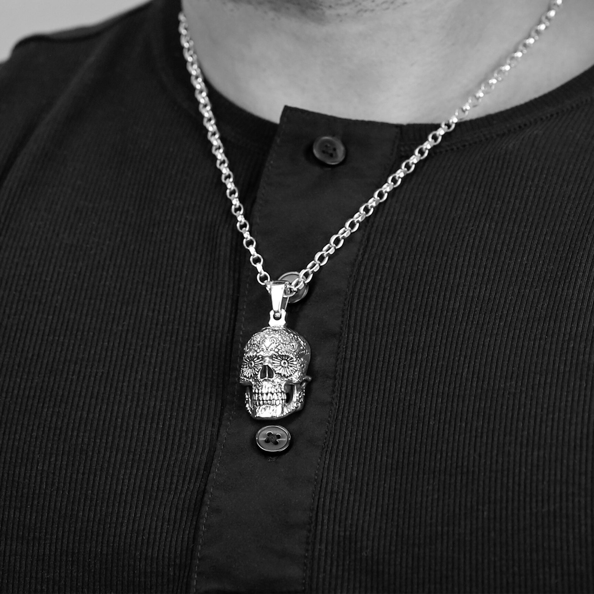 Sugar Skull Pendant – Handcrafted 9ct Yellow Gold - BeckonJewel