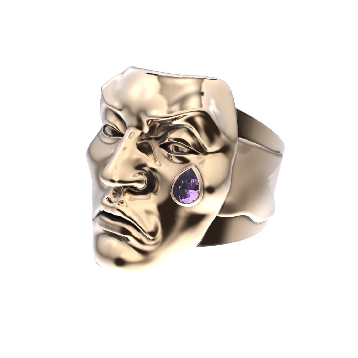 Tear of Resilience Ring - 9ct Gold - Amethyst - BeckonJewel